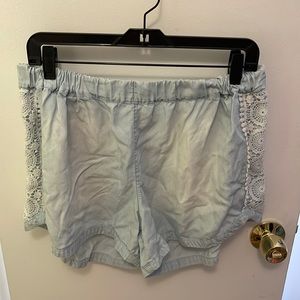 Mossimo Lace Trim Lightweight Denim Shorts